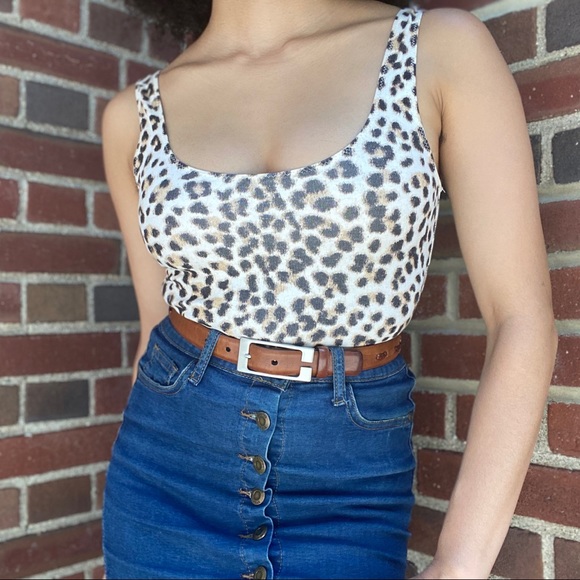 Aritzia Tops - Aritzia leopard print low back thong bodysuit